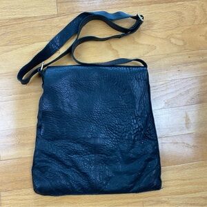Black Leather Crossbody Bag - Classic Everyday Style